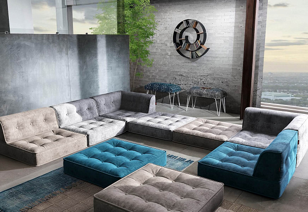 Бескаркасный стильный диван Гоа для гостиной в стиле лофт 